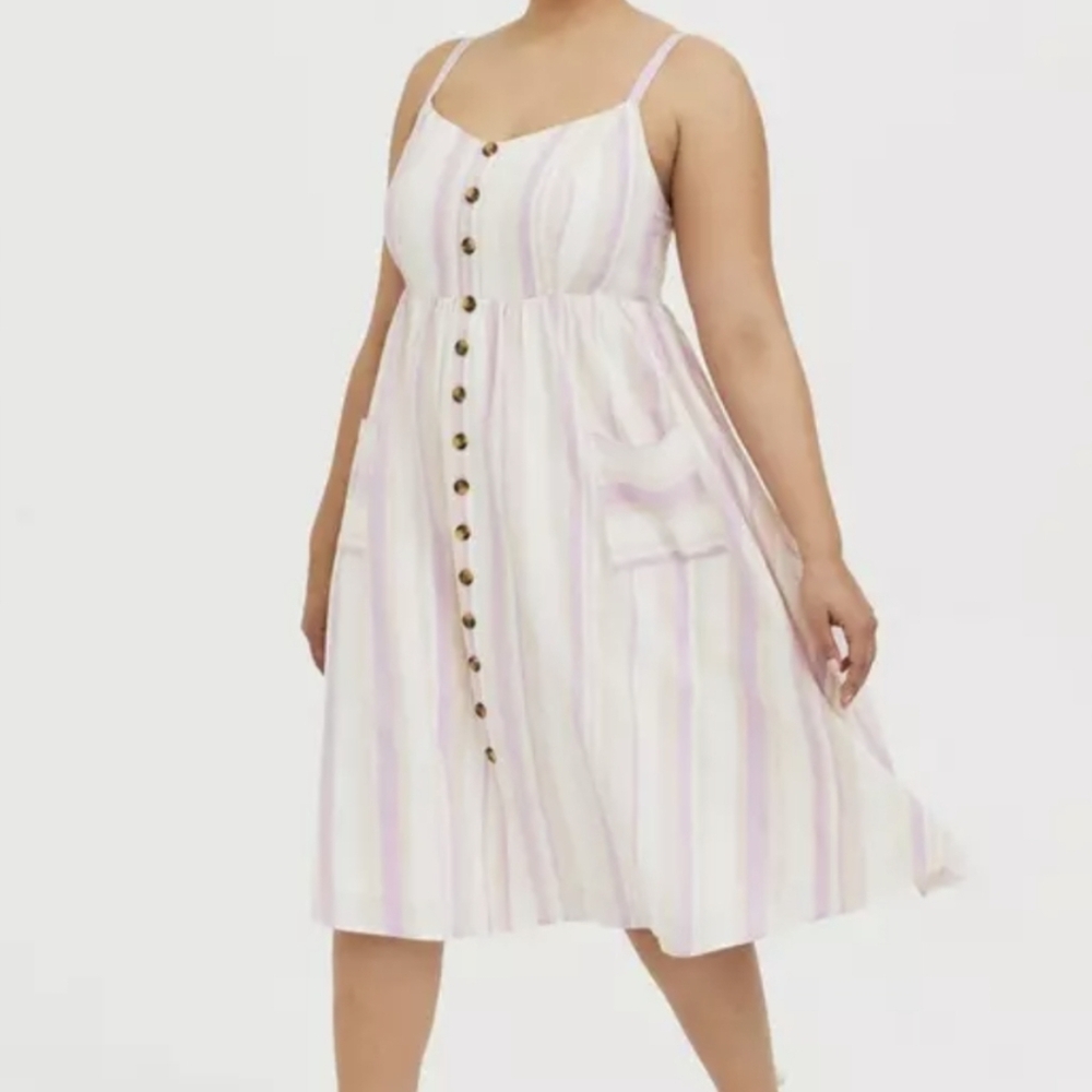 Torrid Size 2 Linen Midi Dress